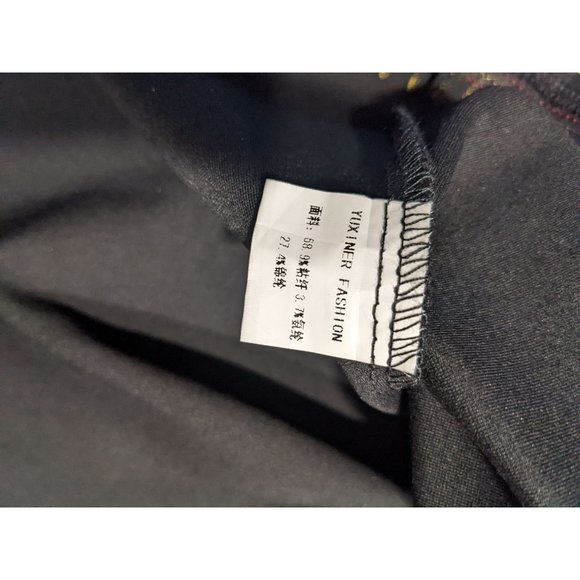 Lai Meng five cats Colorful‎ Embroidered black dress size S - Picture 6 of 9